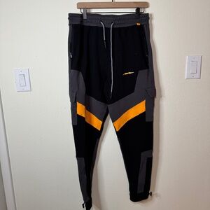 Super X Tech Cargo Joggers Men's XL Grey Black Performance Stretch